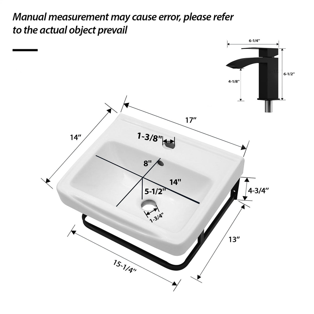 Wall mounted bathroom sink with towel bar & overflow, white basin on black by HouseOfZazla on Tampa Home & Garden Store