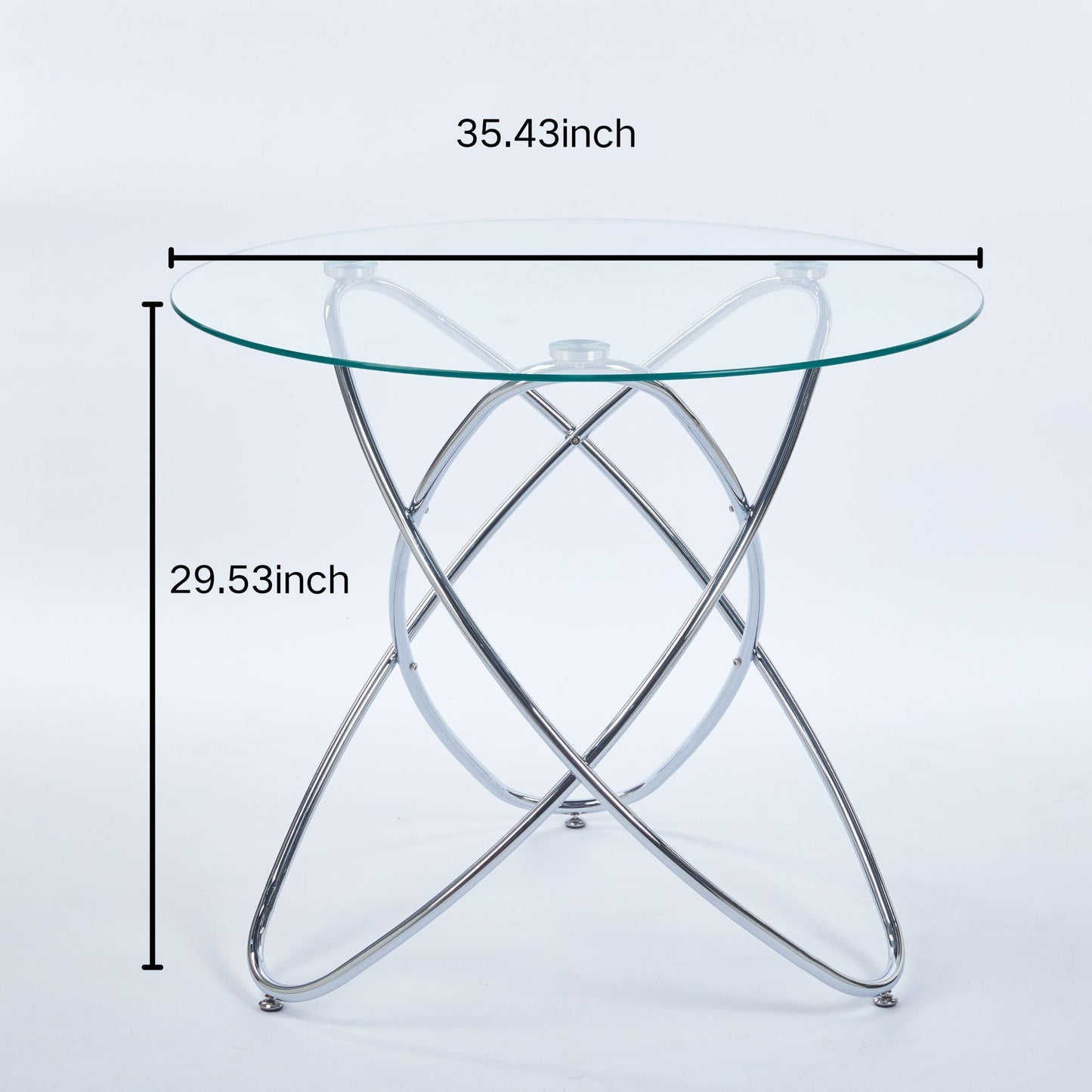 Metal Leg Dining Table with Tempered Glass Top by HouseOfZazla, glass top with chrome legs on Tampa Home & Garden Store