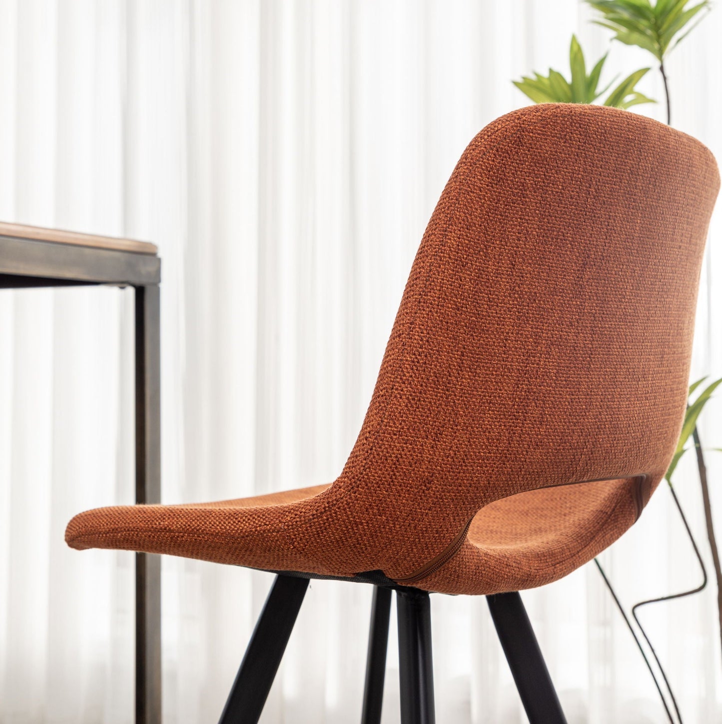 the Orange Fabric Kitchen Counter Height Stools