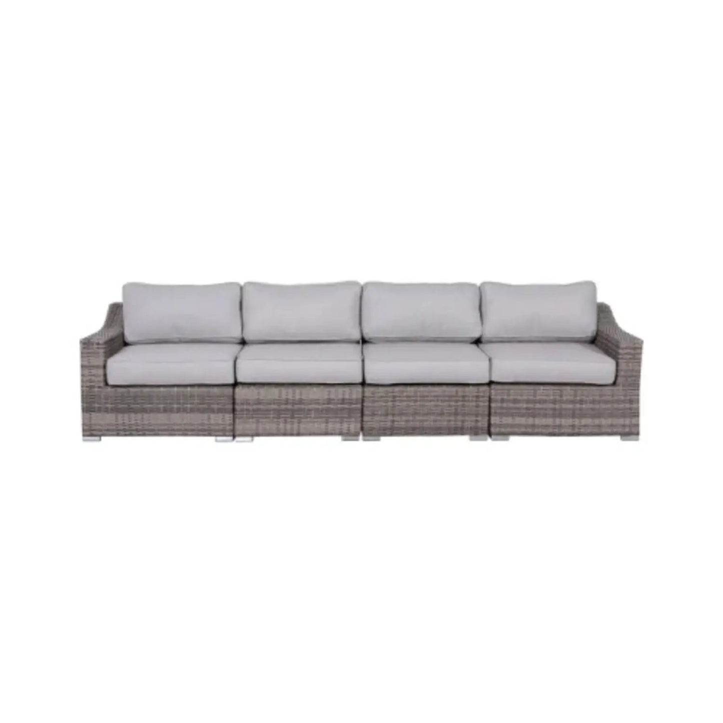 Contemporary outdoor rattan sectional with gray cushions by Unique Piece Furniture on Tampa Home & Garden Store