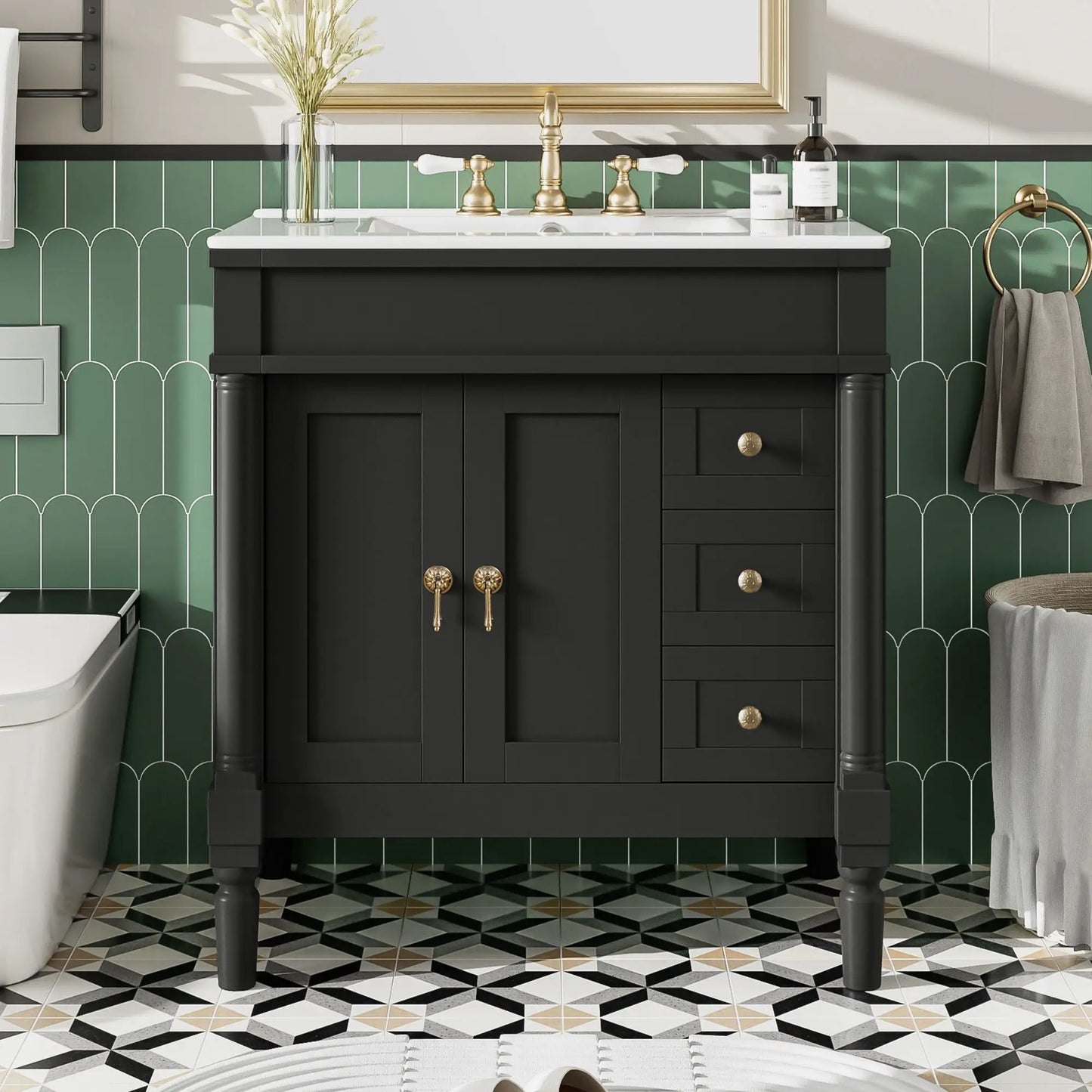 Bathroom Vanity With Ceramic Sink and Soft Close