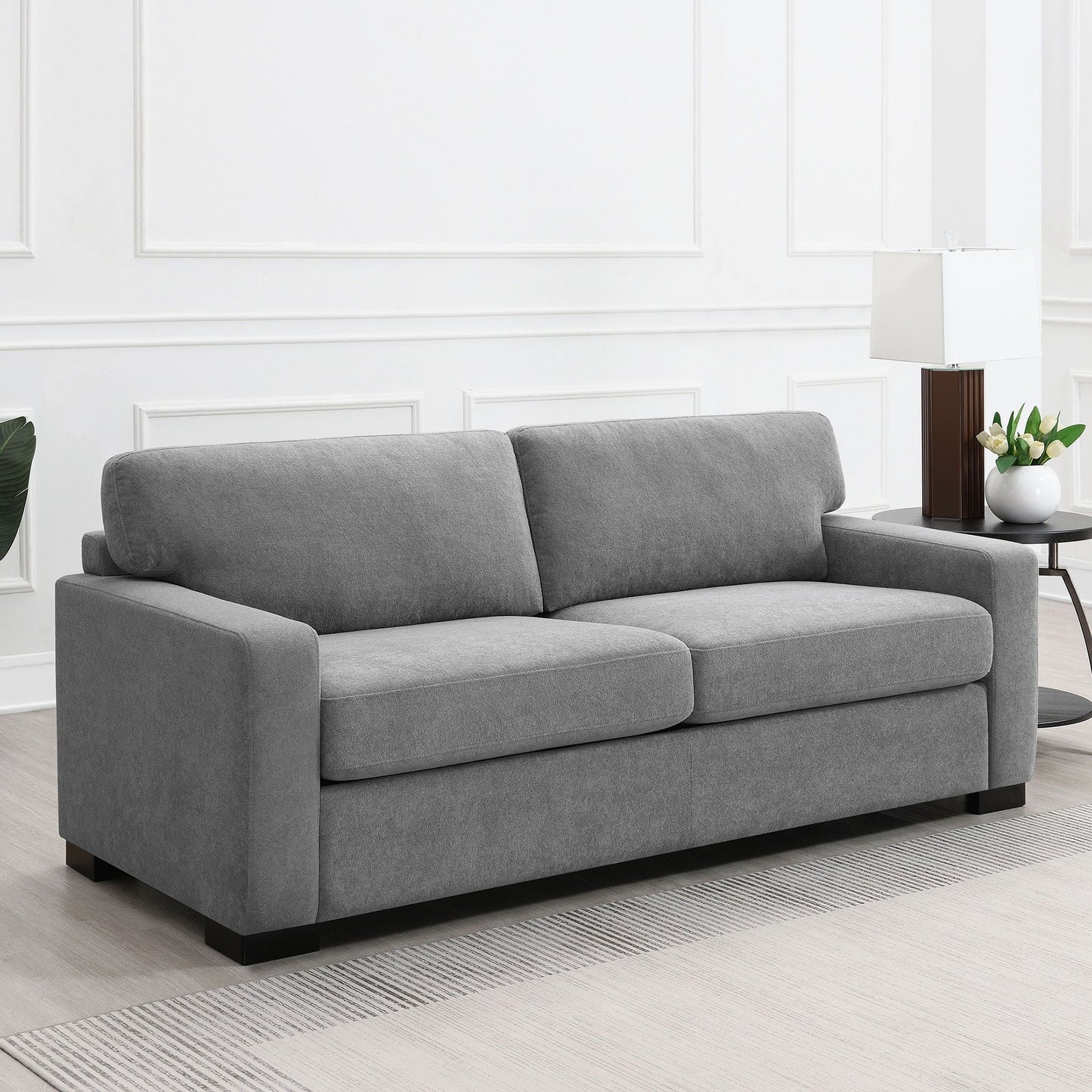 The Gray Queen Sleeper Sofa With Wood Frame