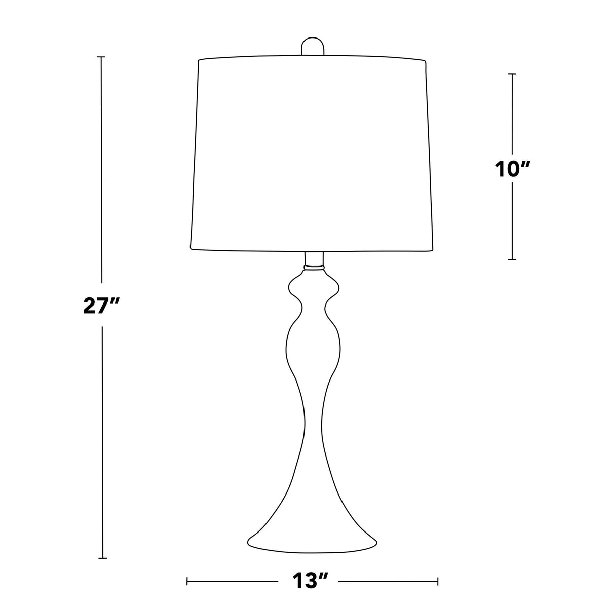 Ashland Contemporary Table Lamp set of 2 by HouseOfZazla with curved pedestal and shade on Tampa Home & Garden Store