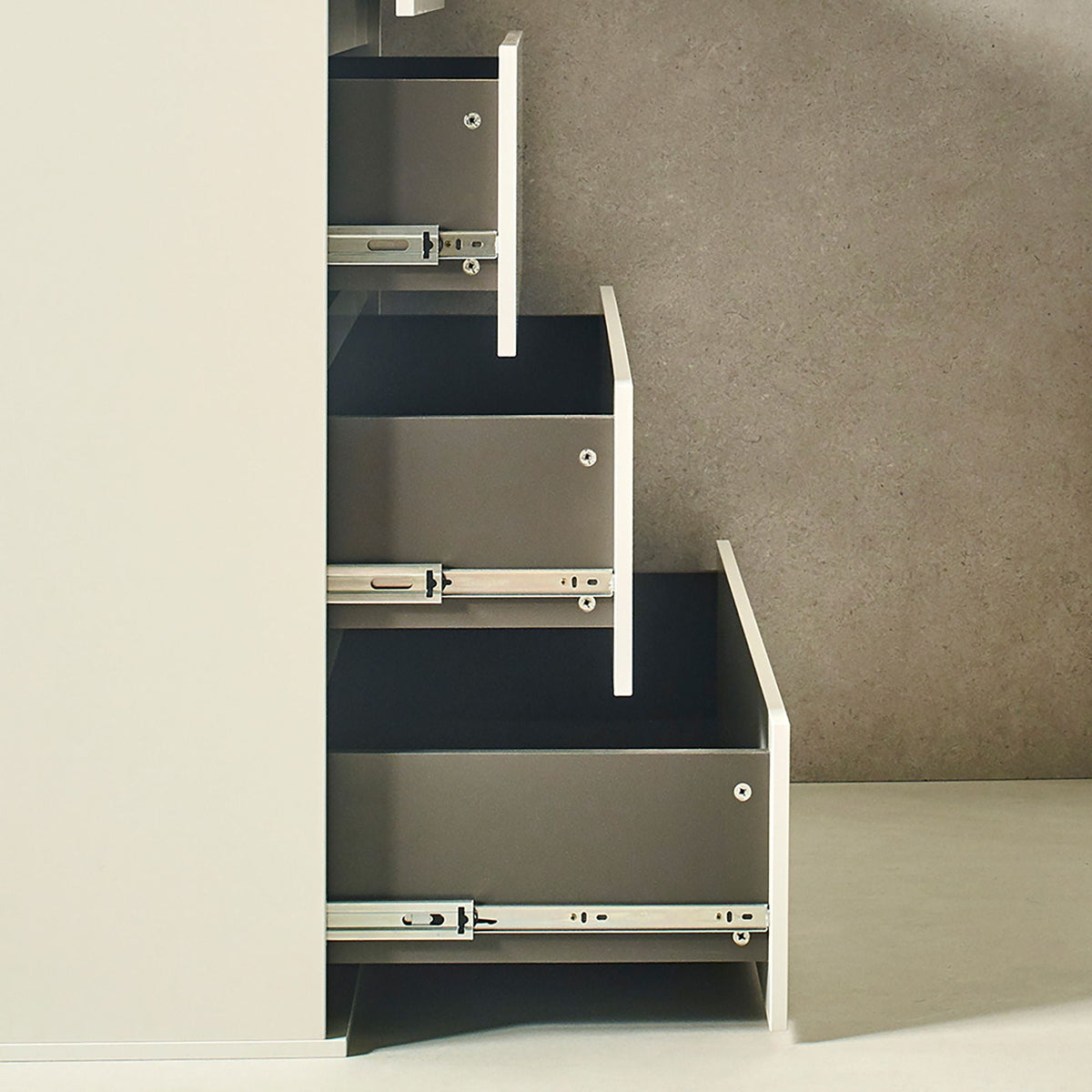 Contemporary wood accent chest with soft-closing drawers by HouseOfZazla; white exterior on Tampa Home & Garden Store