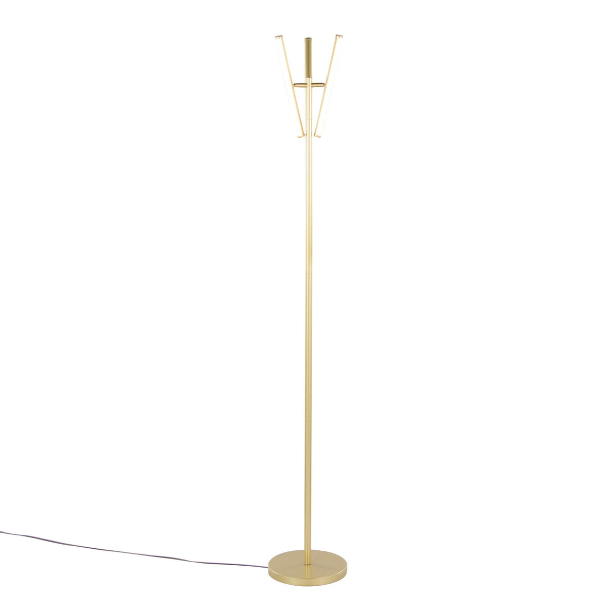 Icicle modern swivel floor lamp brass gold metal base and arms by HouseOfZazla on Tampa Home & Garden Store