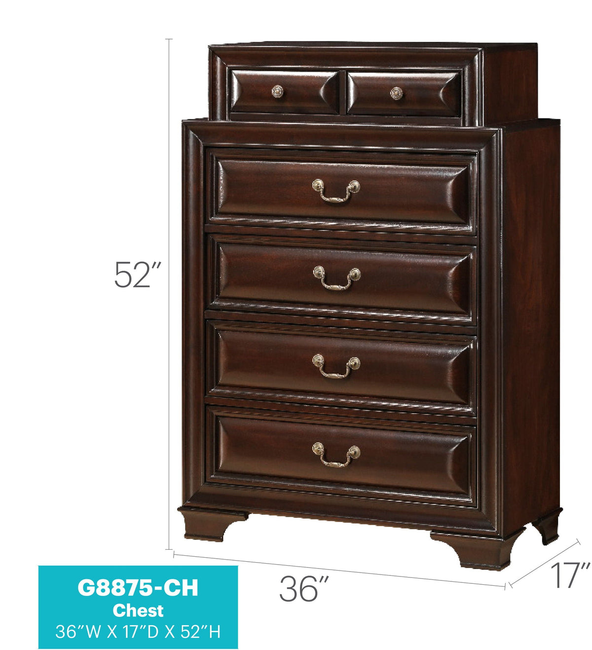 Real Wood Veneer Accent Chest with Dove-Tailed Drawers dark brown by HouseOfZazla on Tampa Home & Garden Store