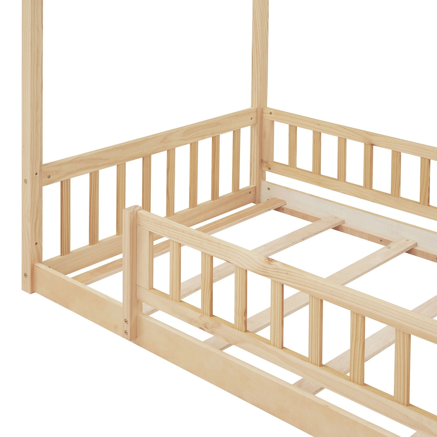 Bed House Bed Frame With Fence canopy bed in natural pine by Unique Piece Furniture on Tampa Home & Garden Store