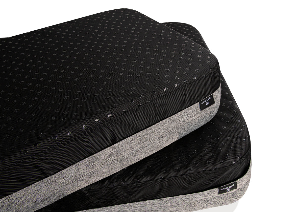 BedGear Performance Pet Bed Small set of 2, black perforated tops with gray sides on Tampa Home & Garden Store