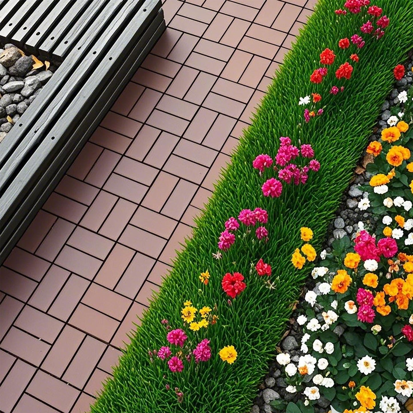 Waterproof Interlocking Acacia Patio Deck Tiles