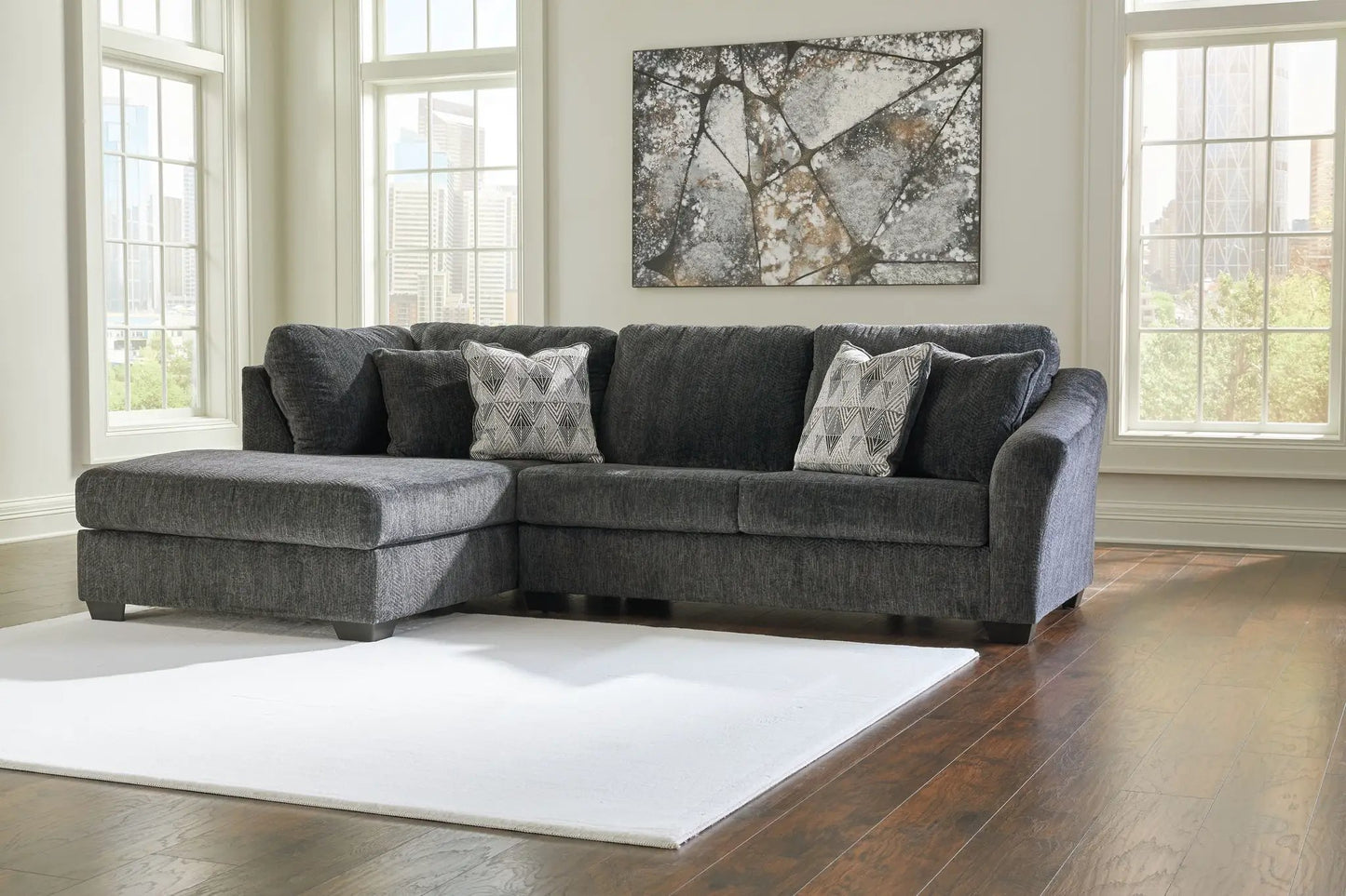 Biddeford sectional in dark gray fabric by Unique Piece Furniture on Tampa Home & Garden Store