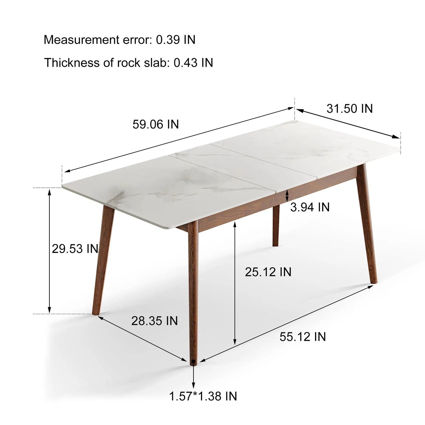 Round Corner Diagonal Leg Telescopic Dining Table Unique Piece Furniture wooden legs seats 6–8 on Tampa Home & Garden Store