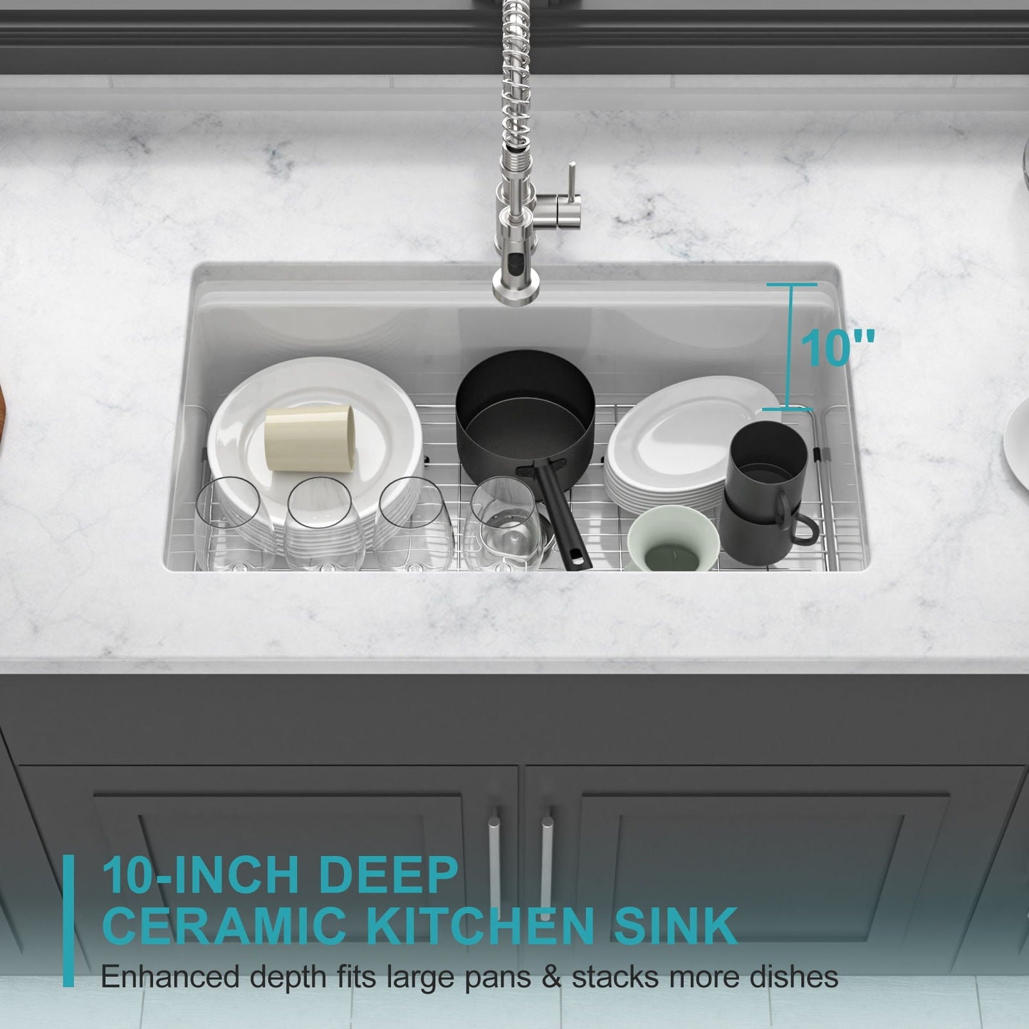 Undermount Workstation and Ceramic Kitchen Sink