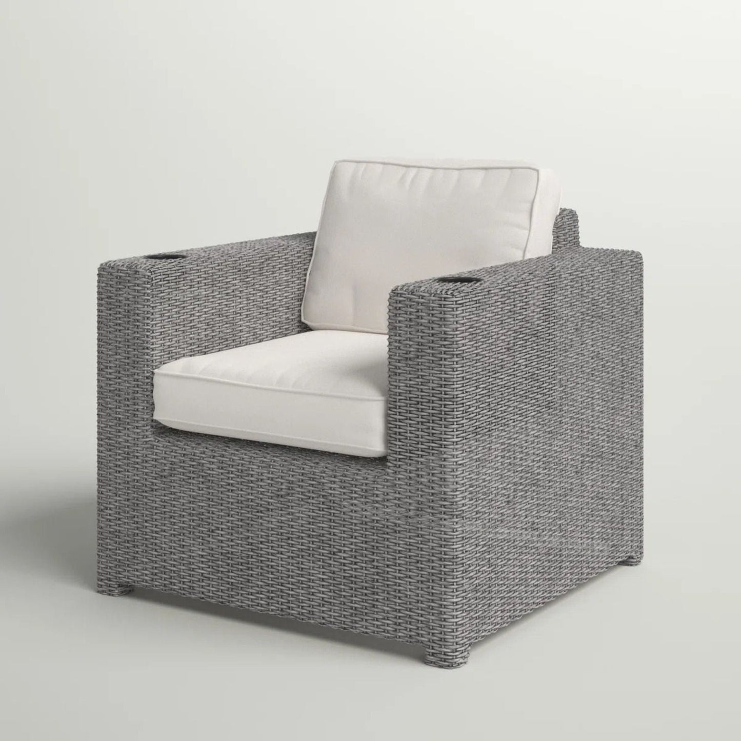 Aviara Outdoor Club Chair gray mix with plush cushions by HouseOfZazla on Tampa Home & Garden Store