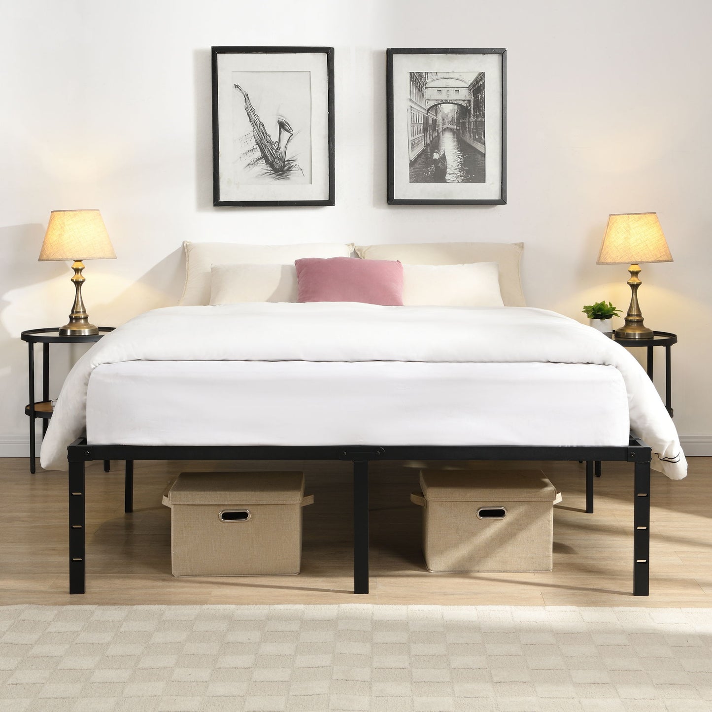 Heavy Queen Bed Frame With Steel and Quiet Slats