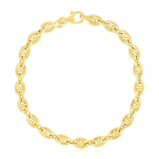 14K Yellow Gold Mariner Link Bracelet 5.4mm by Bids.com polished gold chain on Tampa Home & Garden Store