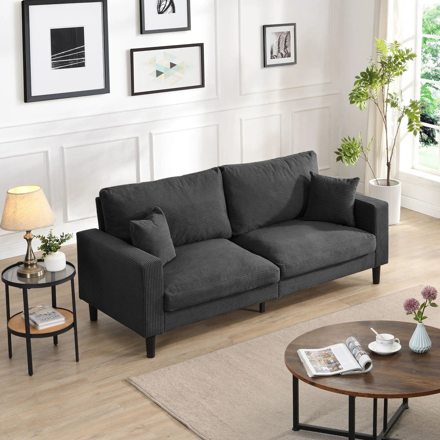 Modern Upholstered Resilience Three Seater Sofa in charcoal fabric by Unique Piece Furniture on Tampa Home & Garden Store