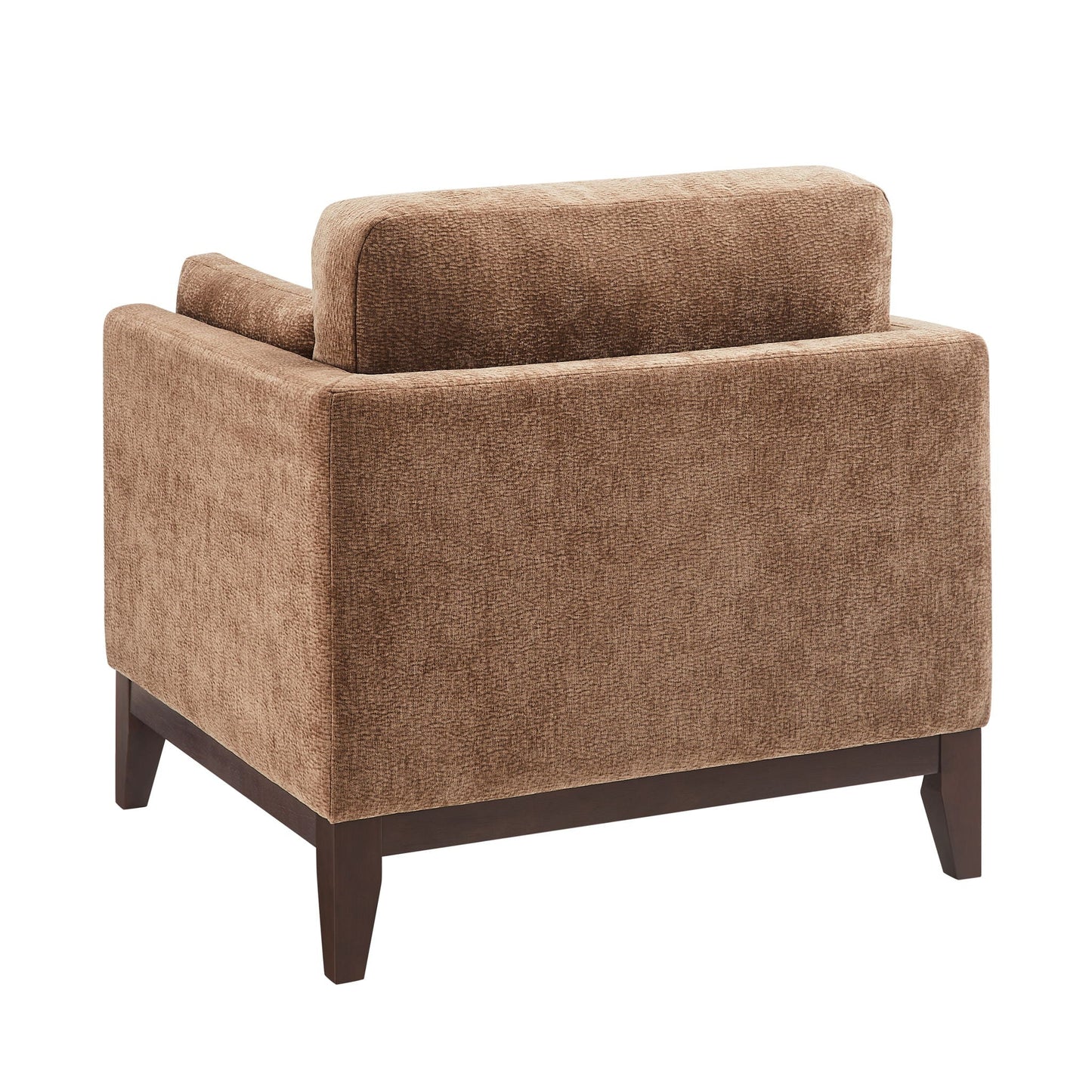 Chios Arm Chair by HouseOfZazla in brown textured fabric with dark wood legs on Tampa Home & Garden Store