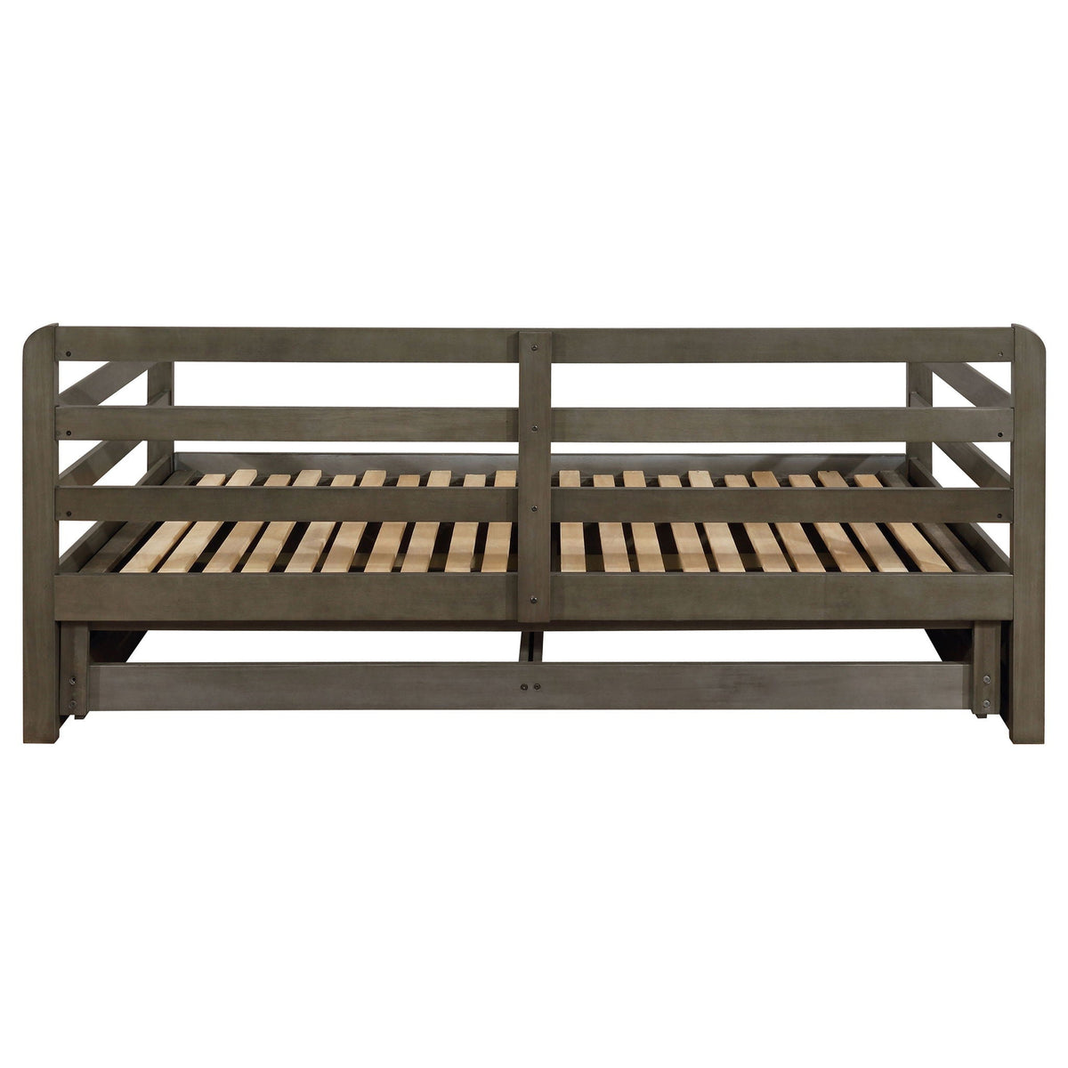 Twin Daybed With Trundle and Storage Drawers Gray