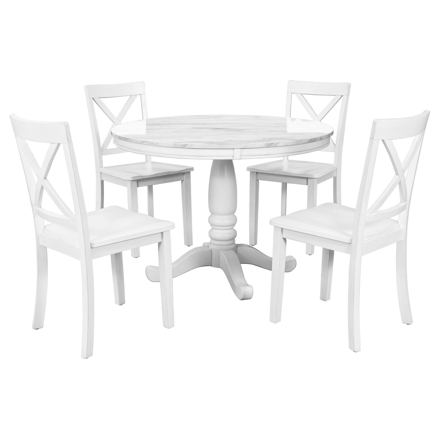Elegant 5 Pieces Dining Table and 4 Chairs Set