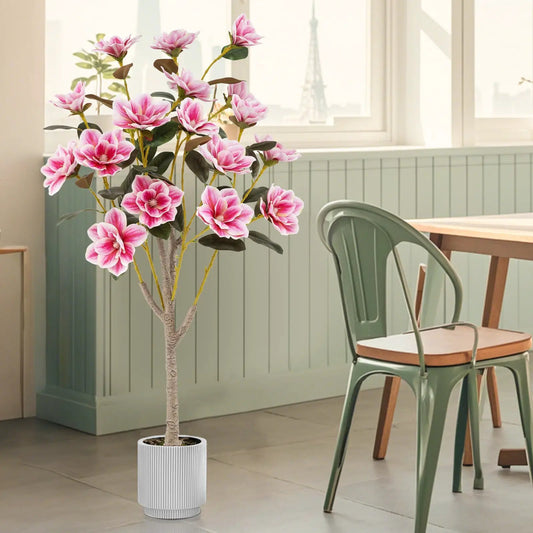 Faux Wedding Flower Plant with Elegant PEVA Leaves and Multi-branch Trunks-Pink - Tampa Home & Garden Store