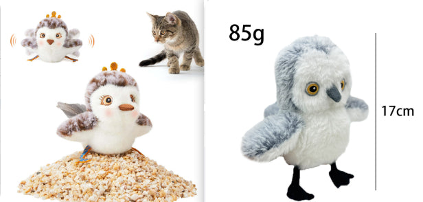 Interactive cat plush toy: automatic flapping bird and owl; USB rechargeable for indoor cats on Tampa Home & Garden Store
