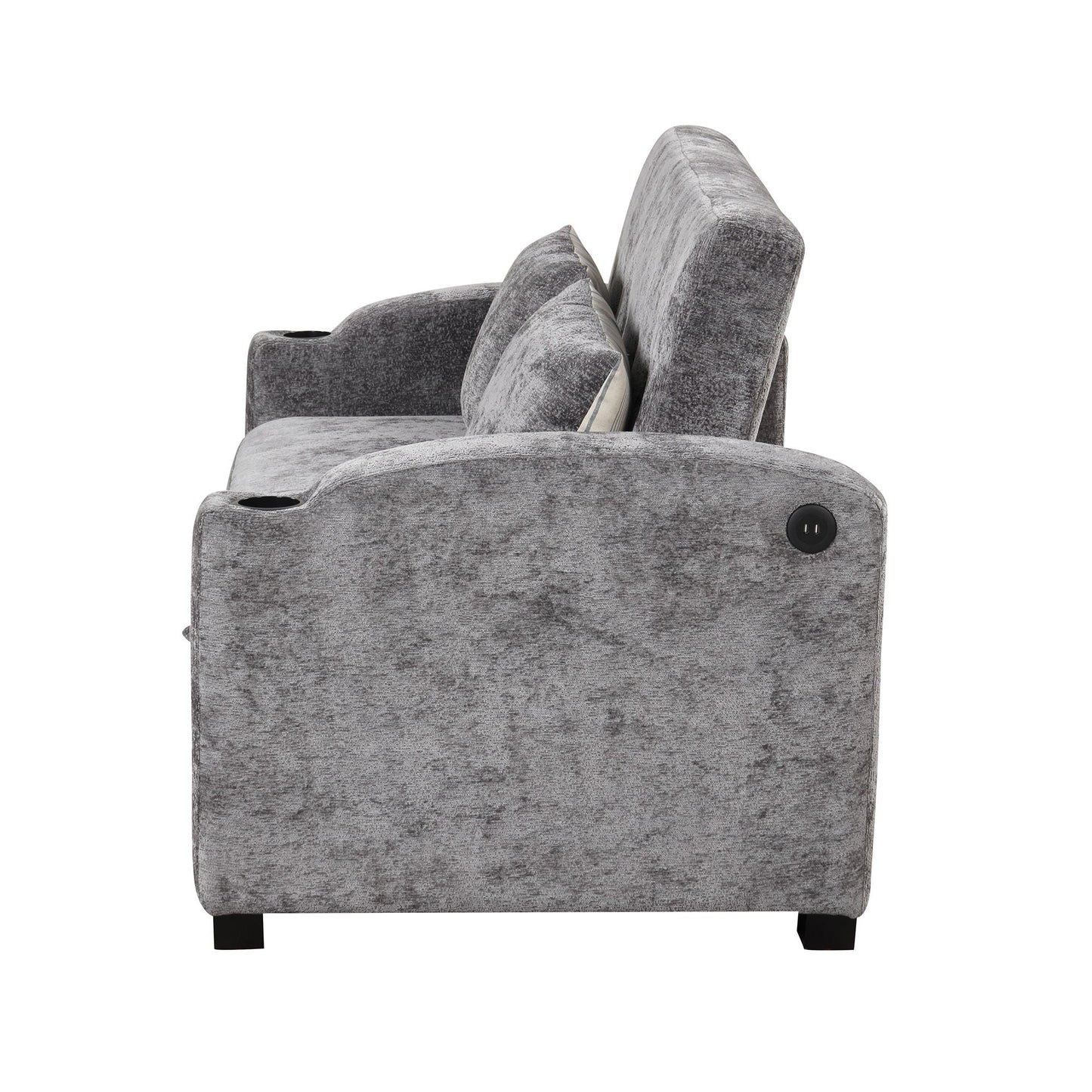 Convertible Sofa With Usb And Adjustable Backrest