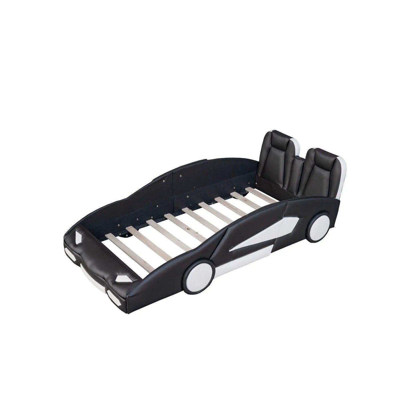Race Car Shaped Twin Platform Bed With Wheels