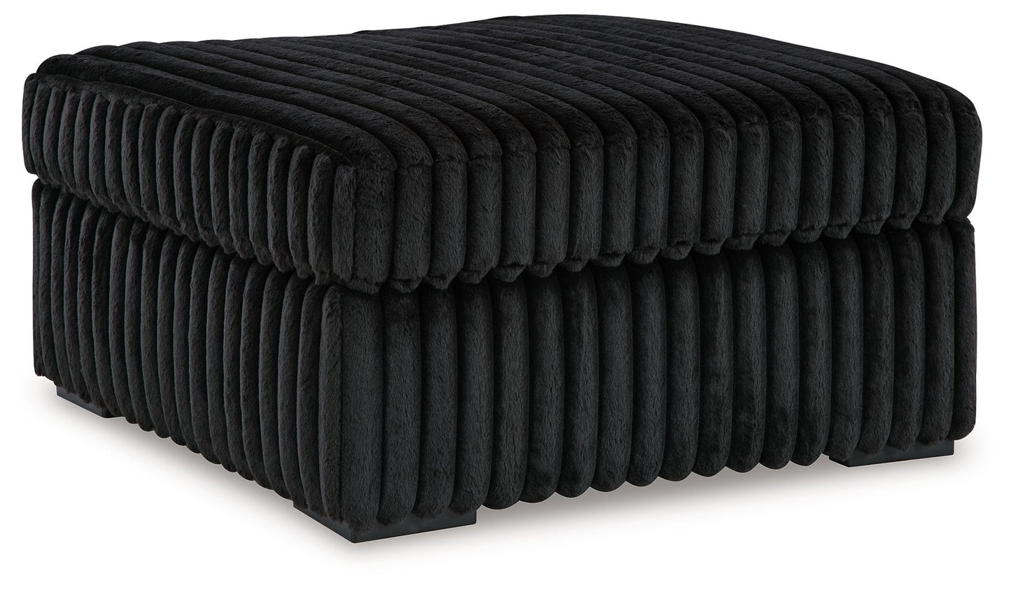 Midnight-Madness 4-piece ottoman in black plush fabric by Unique Piece Furniture on Tampa Home & Garden Store
