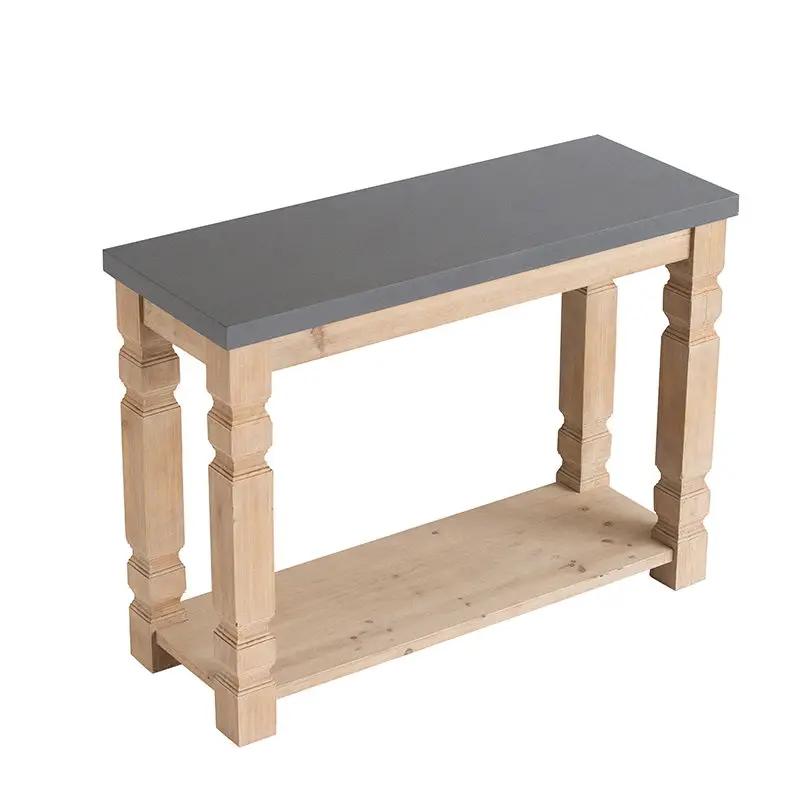 Rustic Modern Console Table With Concrete Top