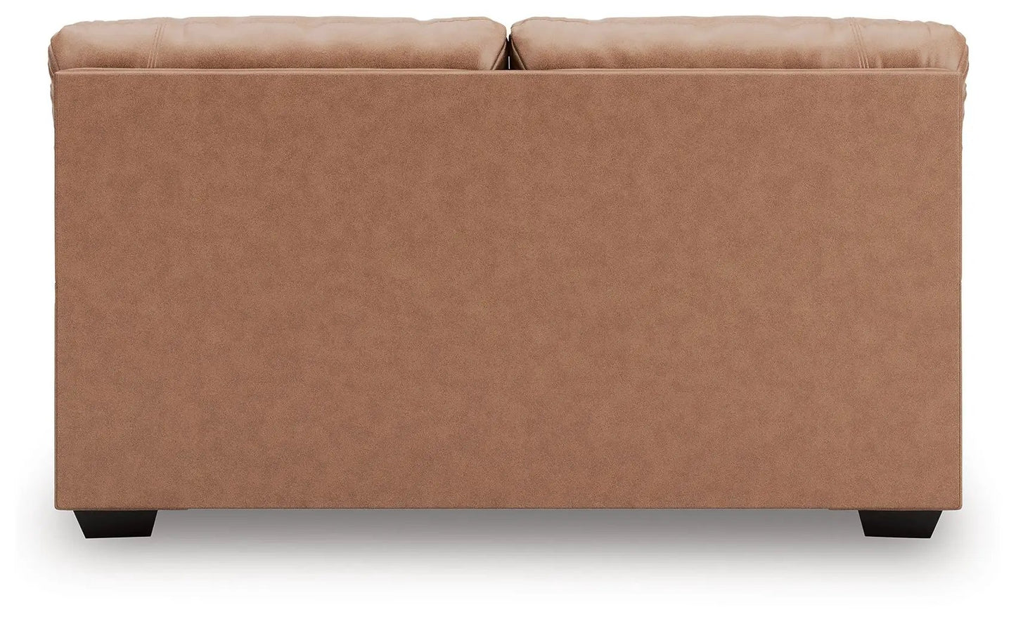 WillowBend Loveseat back view in tan suede upholstery by Unique Piece Furniture on Tampa Home & Garden Store