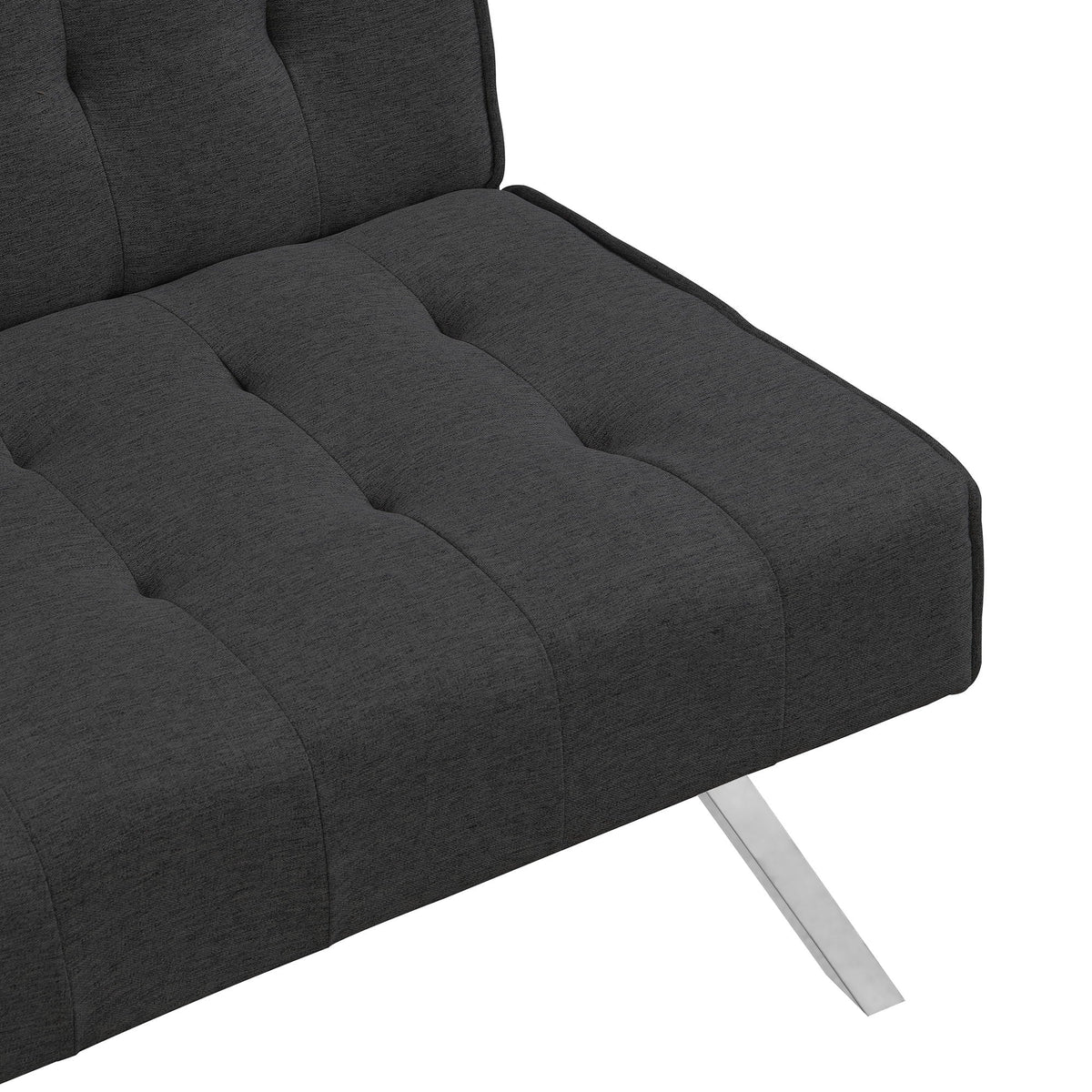 Modern Sofa Bed With Wood Frame and Steel Legs