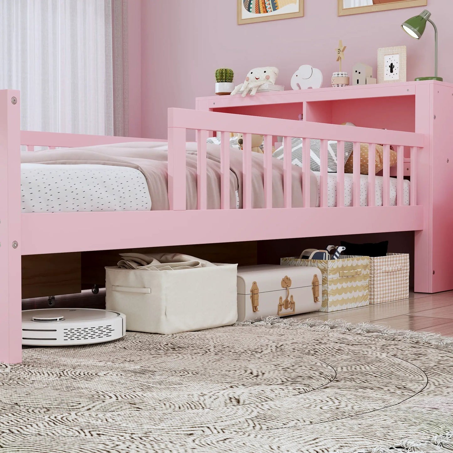 Bed With Headboard Storage and Under Bed Drawers