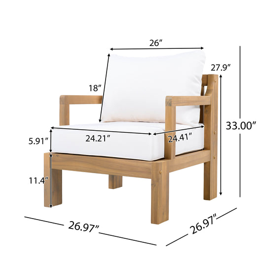 Outdoor Acacia Wood Patio Chairs Set of Two