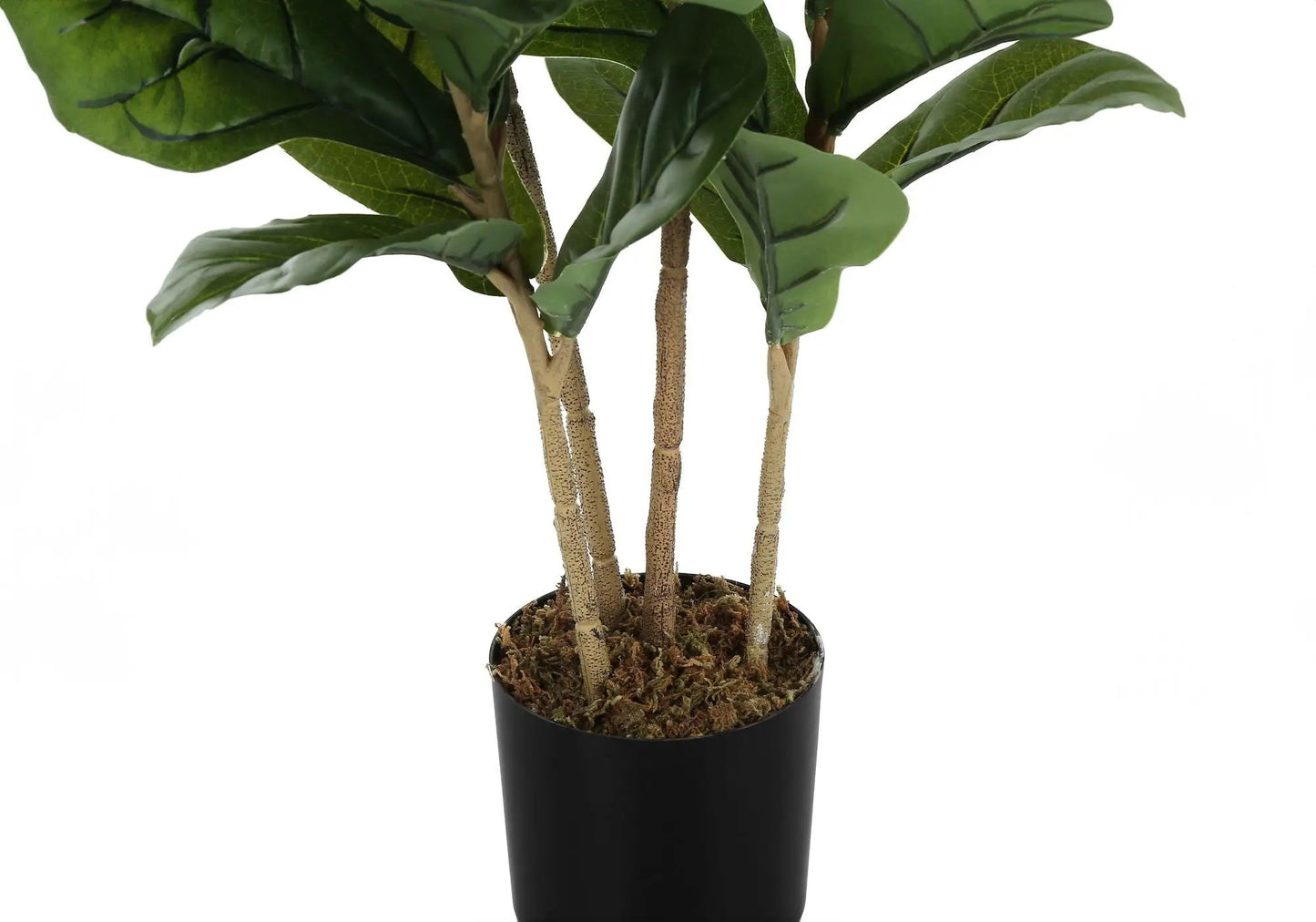 Fiddle Tree artificial plant, 41 inches tall, green leaves in black pot on Tampa Home & Garden Store