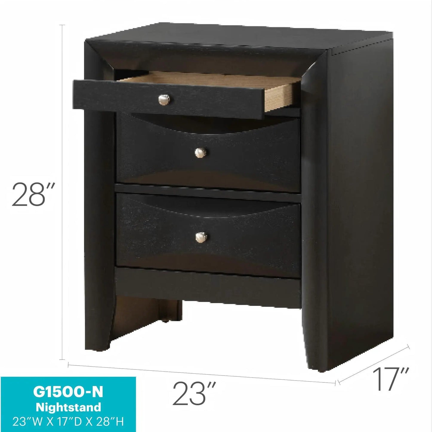 Modern Design Nightstand with Durable Wood Veneer