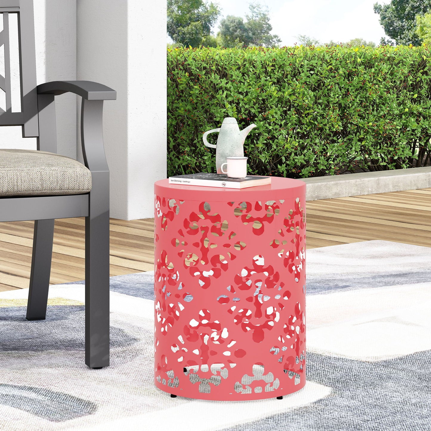 Modern Metal Outdoor End Table For The Patio