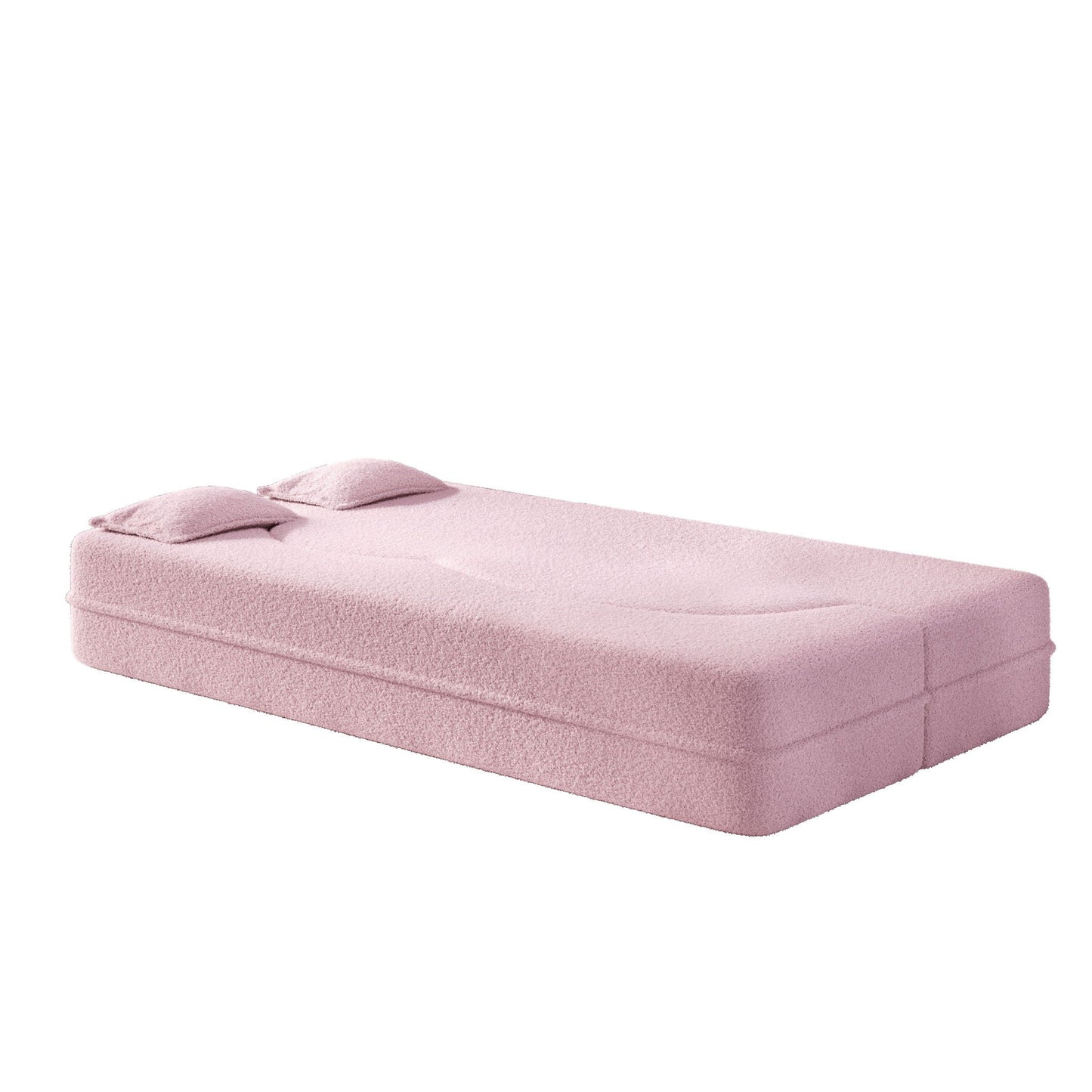 Modern Floor Sleeper Sofa Bed And Two Pillows