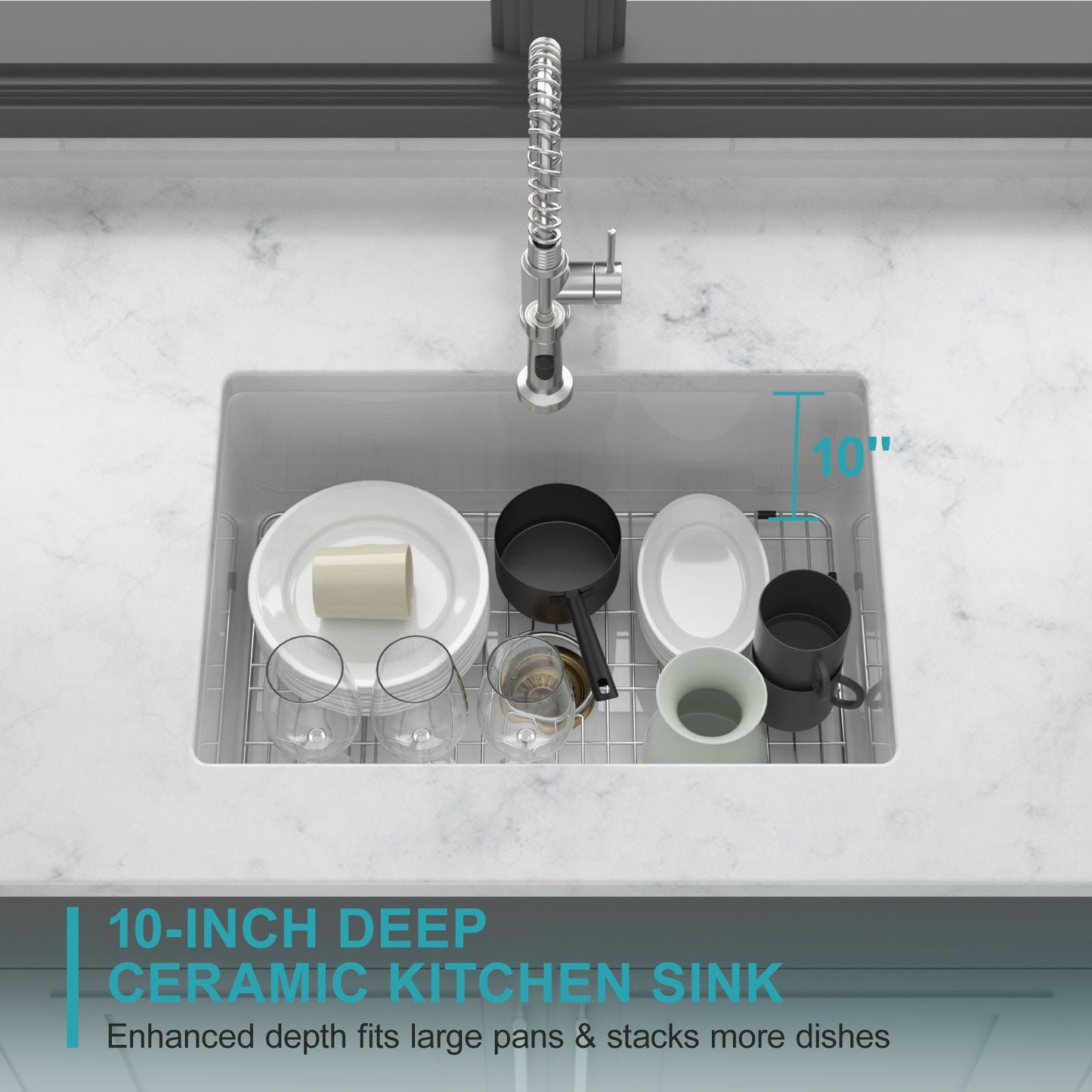 The Dual Mount Ceramic Single Bowl Kitchen Sink