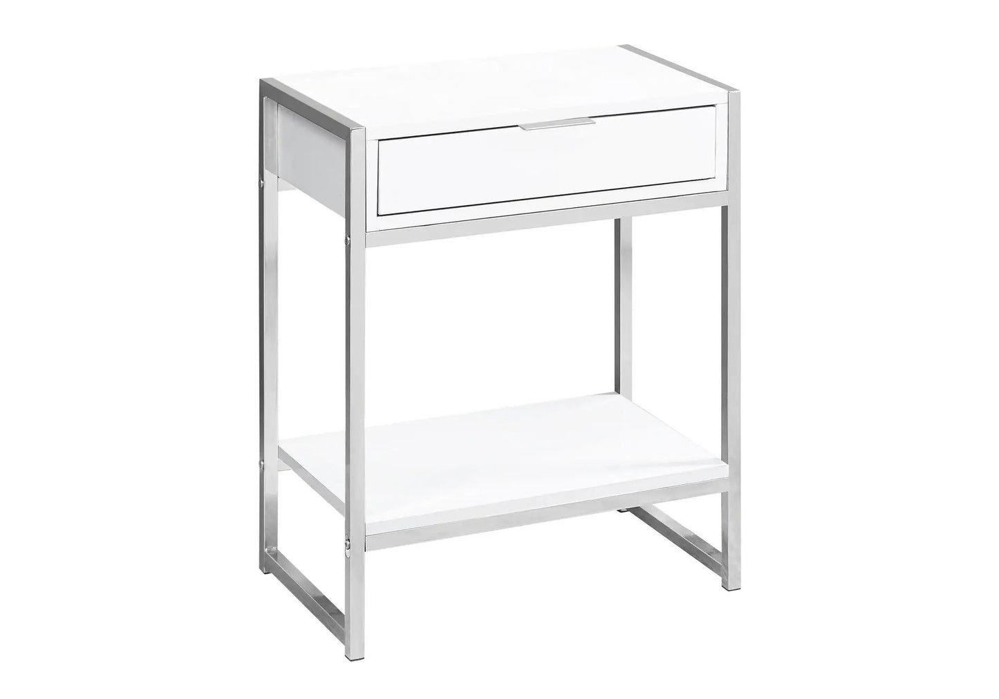 Accent Side Table chrome metal frame with 1-drawer and spacious top on Tampa Home & Garden Store