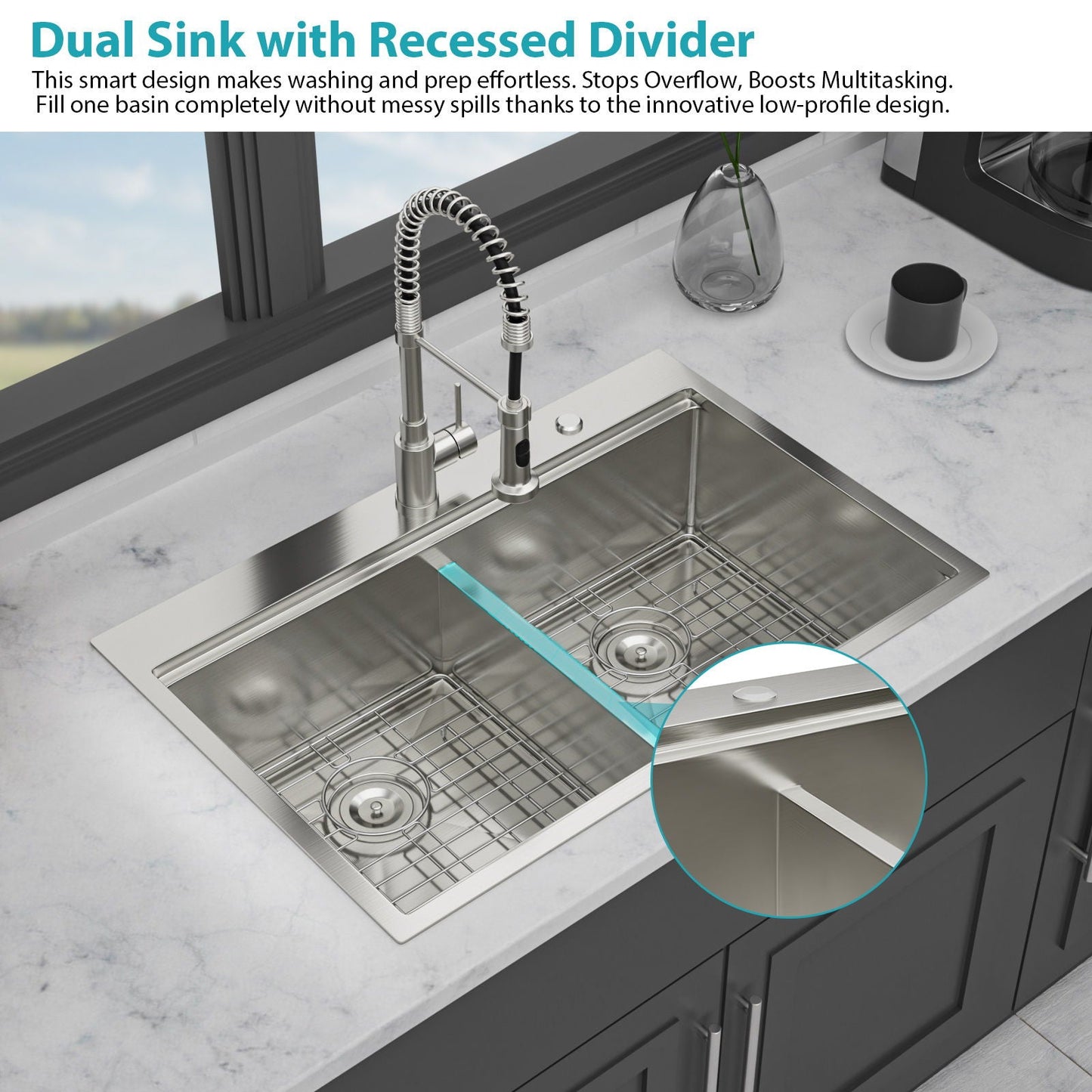Topmount Double Bowl Kitchen Sink For Home