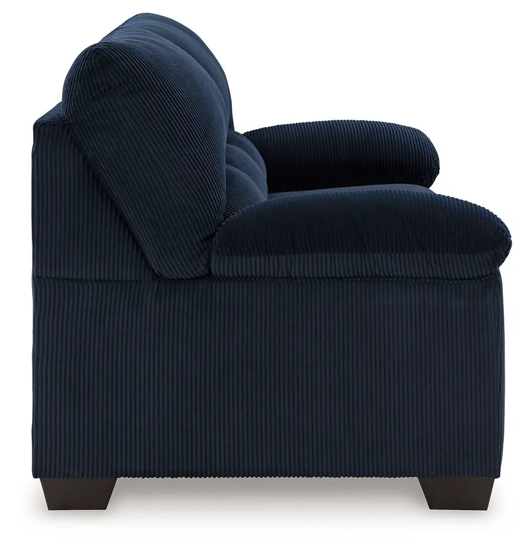 SimpleJoy living room sofa navy blue corduroy with dark wood legs Unique Piece Furniture on Tampa Home & Garden Store