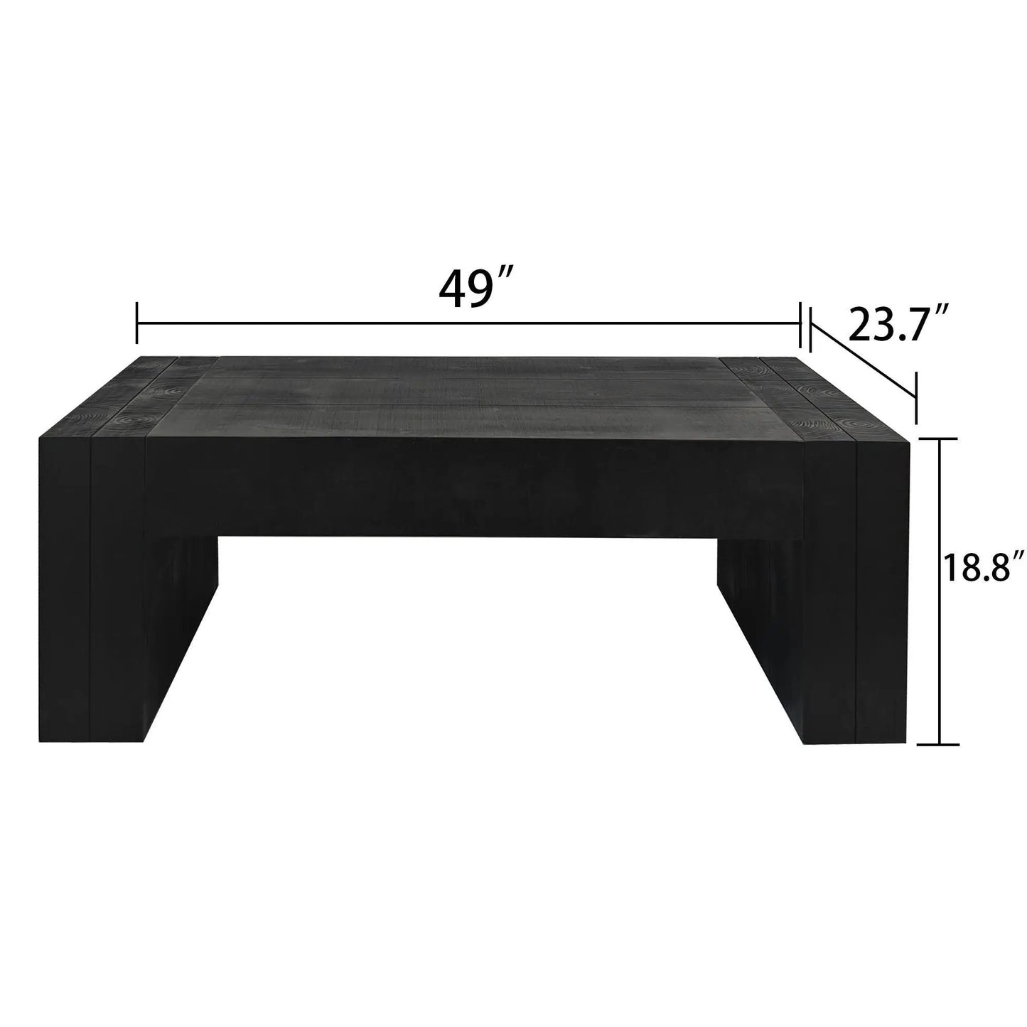 Minimalist rectangular coffee table in black wood by Unique Piece Furniture on Tampa Home & Garden Store