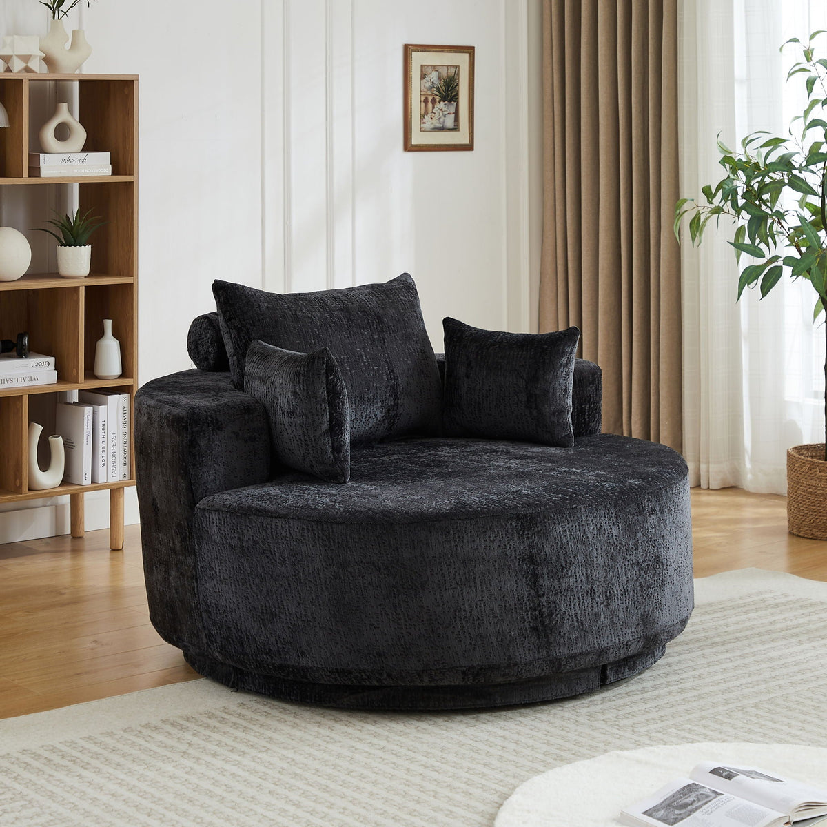 Modern Single Sofa and Swivel Sleeper Chair