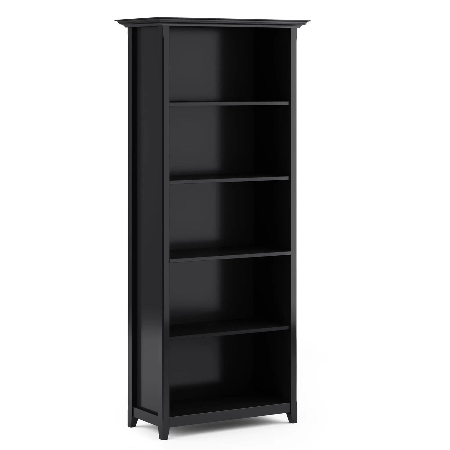 Amherst 5-Shelf Bookcase handcrafted in black by Unique Piece Furniture on Tampa Home & Garden Store