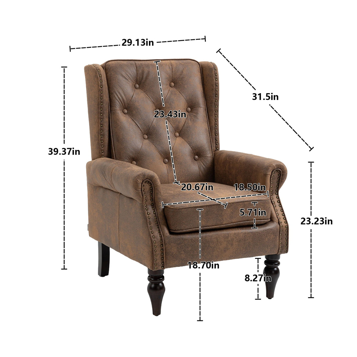 Comfortable and Modern Armchair With Wood Legs