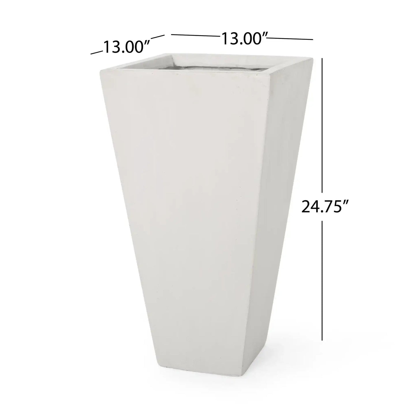 Planter Outdoor Modern Cast Stone white 13 in wide, 24.75 in tall HouseOfZazla on Tampa Home & Garden Store