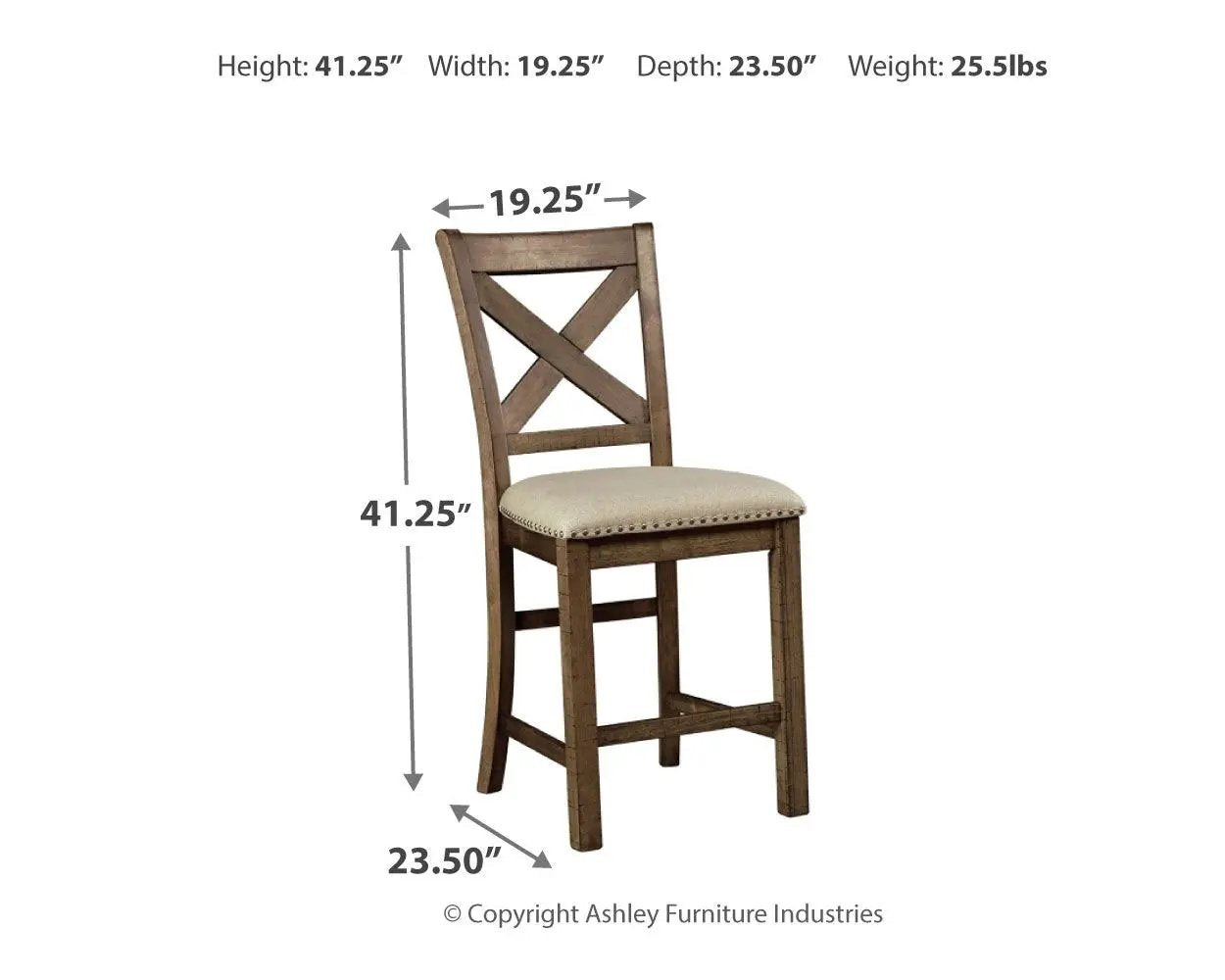 Moriville Upholstered Barstools Set of 2 Beige