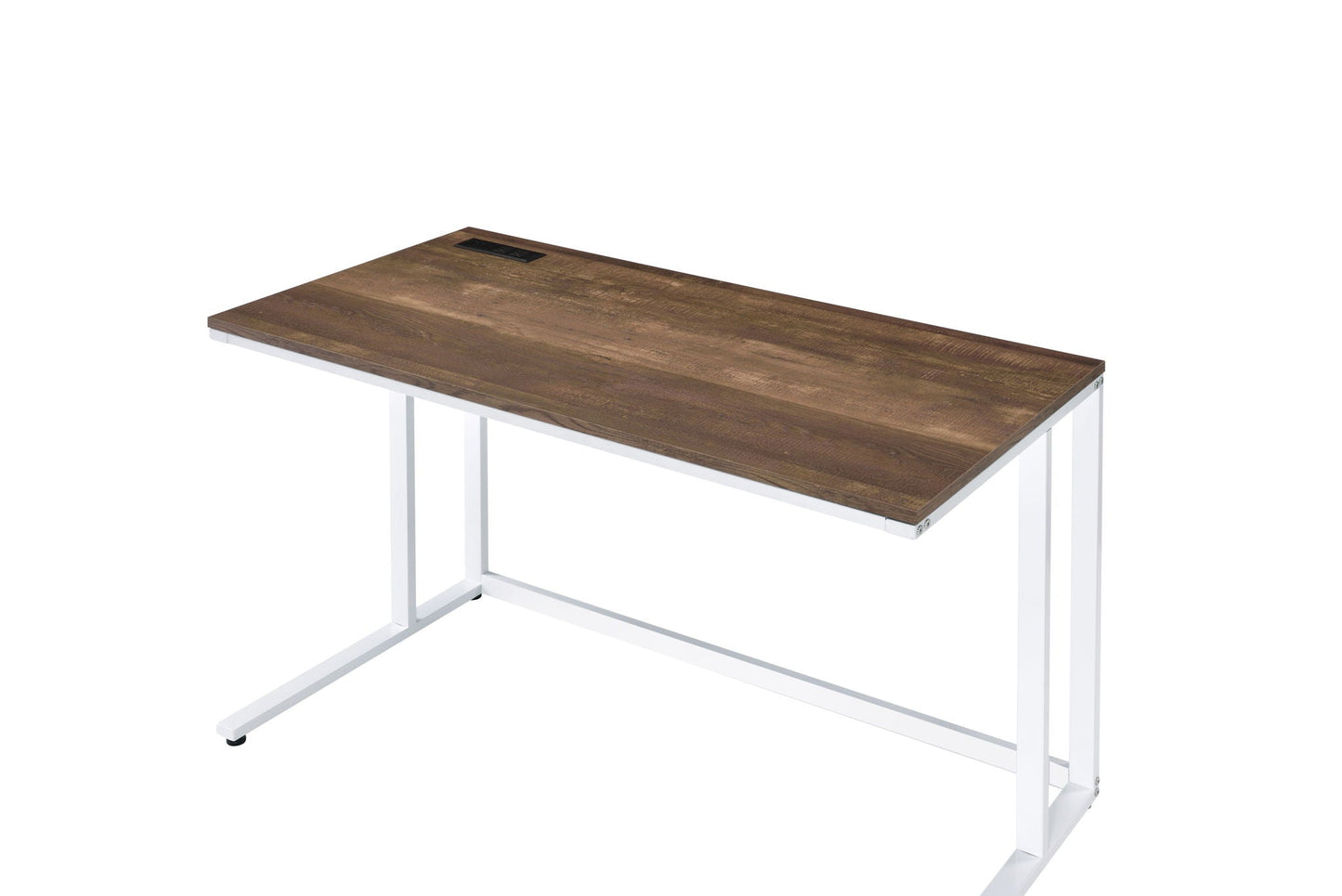 Tyrese Writing Desk With USB woodtop, white metal frame HouseOfZazla on Tampa Home & Garden Store