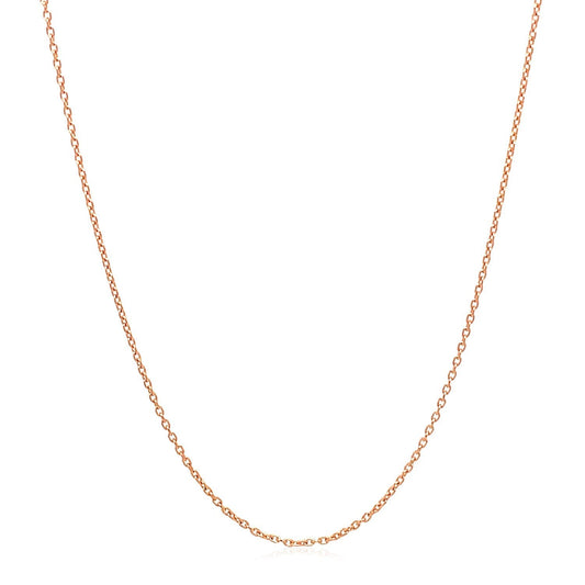 14k rose gold oval cable link chain necklace 0.97mm, delicate and polished on Tampa Home & Garden Store