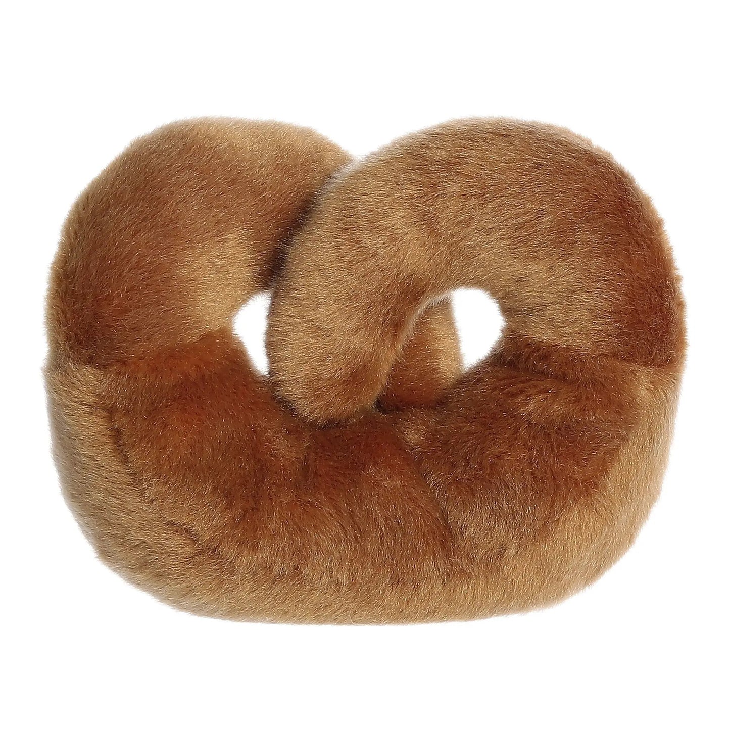 Twist Pretzel Palm Pal Plush Toy brown fuzzy fabric with interlocking loops on Tampa Home & Garden Store